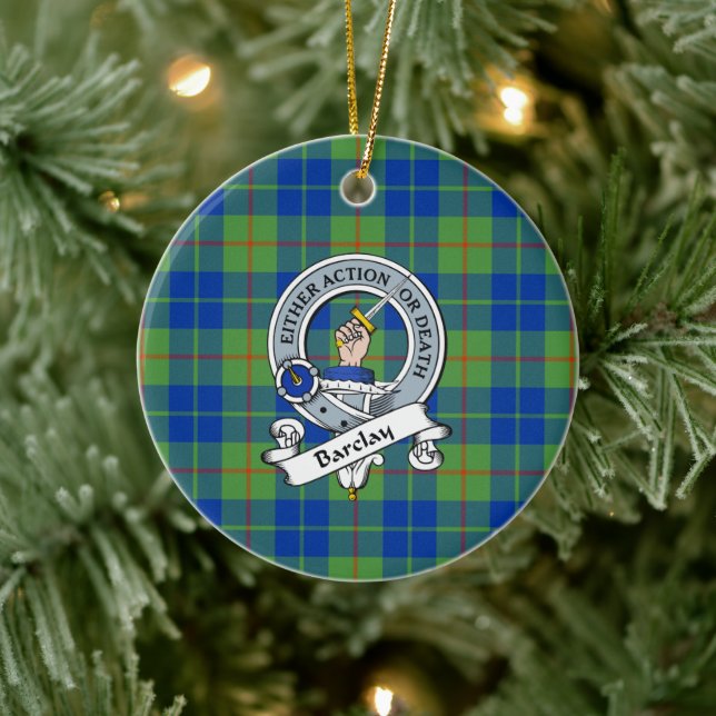 Clan Barclay Hunting Ancient Badge Tartan Plaid Ceramic Tree Decoration (Tree)
