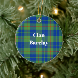 Clan Barclay Hunting Ancient Tartan Ceramic Tree Decoration