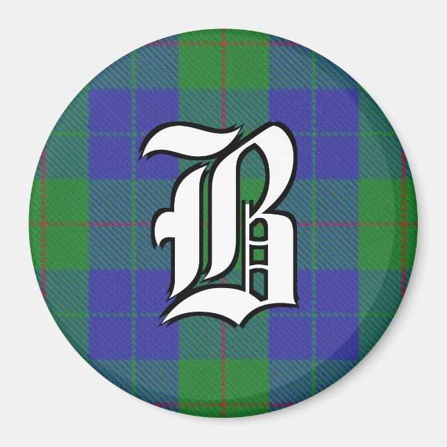 Clan Barclay Hunting Tartan Plaid Accents Magnet (Front)