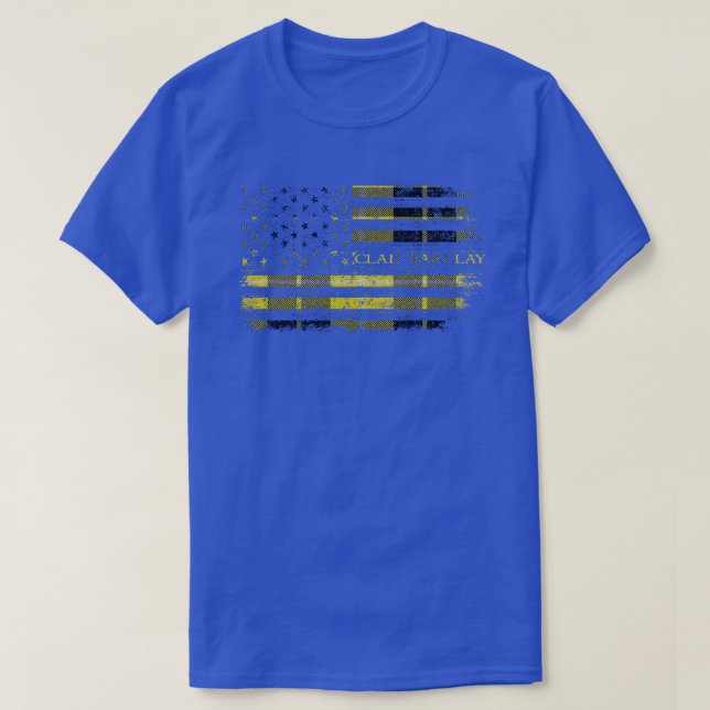 Clan Barclay Scottish tartan US flag kilt Scotland T-Shirt (Design Front)