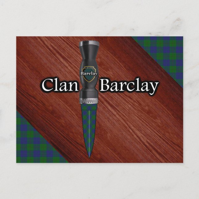 Clan Barclay Tartan Sgian Dubh Blade Postcard (Front)