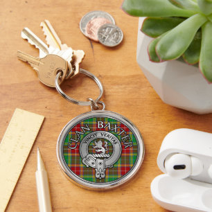 Clan Baxter Crest & Tartan Key Ring