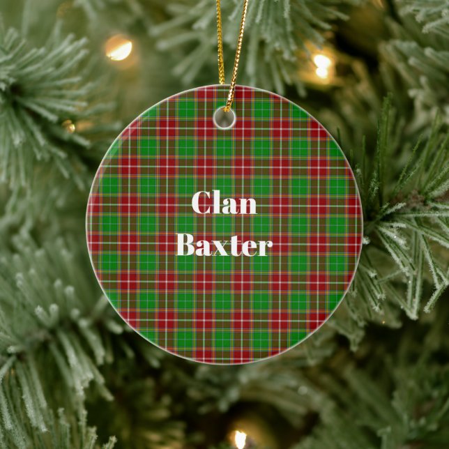 Clan Baxter Modern Tartan Ceramic Tree Decoration (Tree)