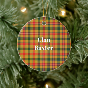 Clan Baxter Tartan Ceramic Tree Decoration