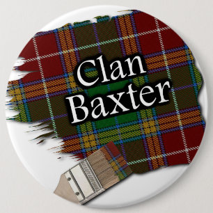 Clan Baxter Tartan Paint Brush 6 Cm Round Badge