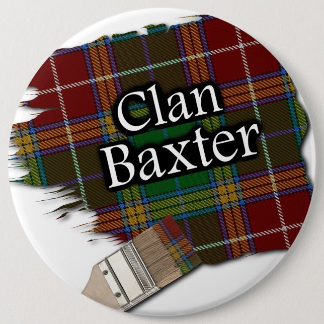 Clan Baxter Tartan Paint Brush 6 Cm Round Badge (Front)