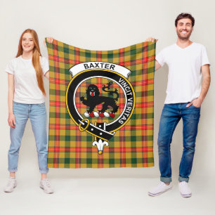Clan Baxter Tartan Plaid Fleece Blanket