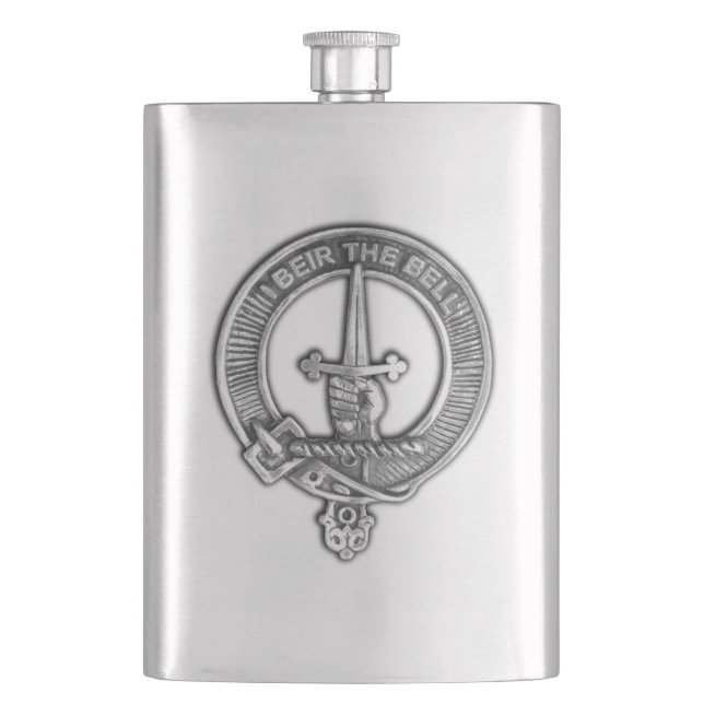 Clan Bell Crest Hip Flask (Front)