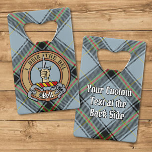 Clan Bell Crest over Tartan
