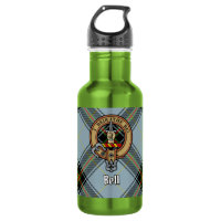 Clan Bell Crest over Tartan