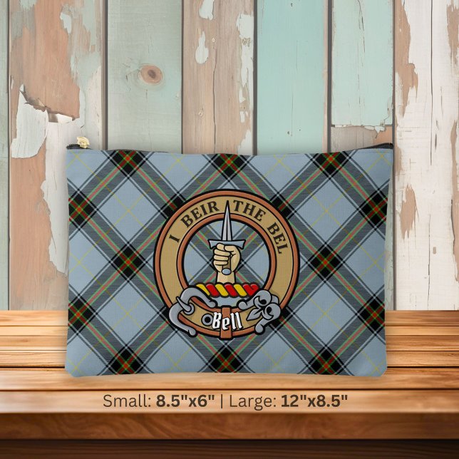 Clan Bell Crest over Tartan Accessory Pouch (Creator Uploaded)