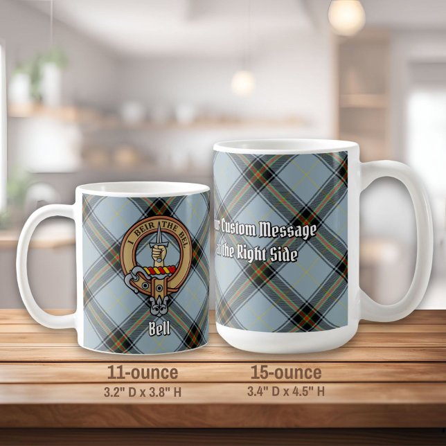 Clan Bell Crest over Tartan Coffee Mug (Creator Uploaded)