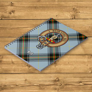 Clan Bell Crest over Tartan Notebook