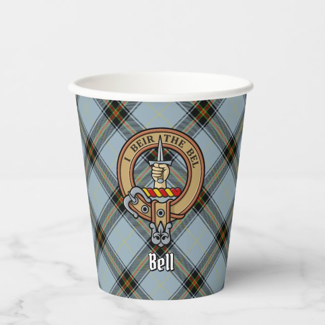 Clan Bell Crest over Tartan Paper Cups (Front)