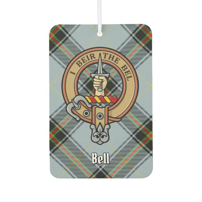 Clan Bell Tartan Car Air Freshener (Front)