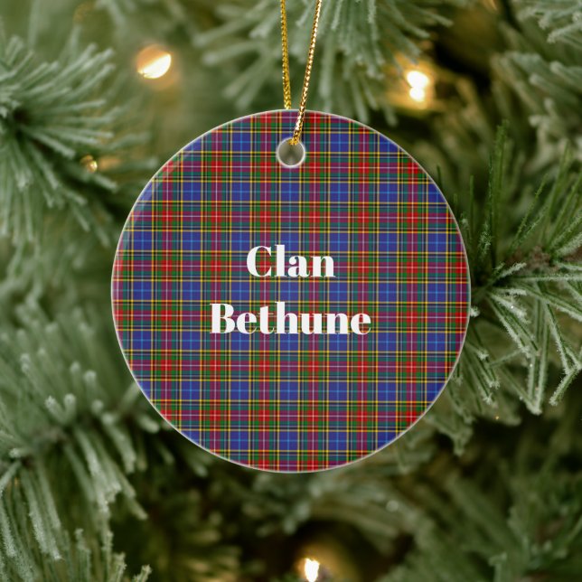 Clan Bethune Tartan Ceramic Tree Decoration (Tree)