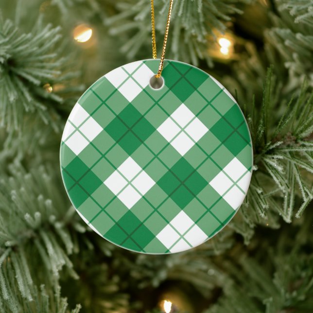 Clan Bias plaid Tartan Ceramic Tree Decoration (Tree)