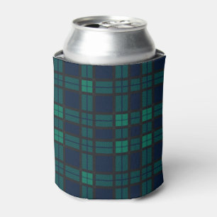 Clan Black Watch Tartan Plaid Blue Green Check Can Cooler