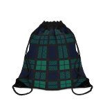 Clan Black Watch Tartan Plaid Blue Green Check Drawstring Bag<br><div class="desc">Clan Black Watch tartan green black blue check drawstring bag. Makes a great gift or just treat yourself. Match it with your favourite or new outfit. You might just have everyone looking on with envy. TIP: Combine this hand towel with our matching tote bag, yoga mat or paper napkins to...</div>
