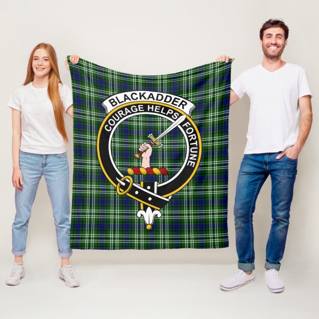 Clan Blackadder Tartan Plaid Fleece Blanket (In Situ)