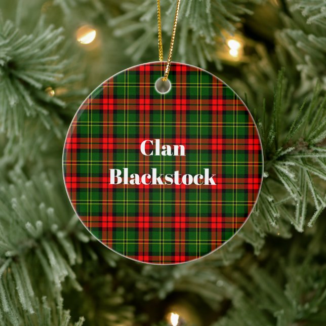 Clan Blackstock Tartan Ceramic Tree Decoration (Tree)