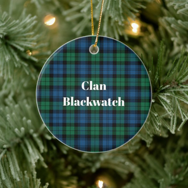 Clan Blackwatch Ancient Tartan Ceramic Tree Decoration (Tree)