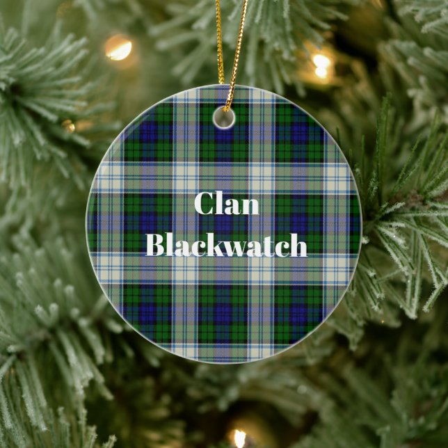 Clan Blackwatch Dress Modern Tartan Ceramic Tree Decoration (Tree)