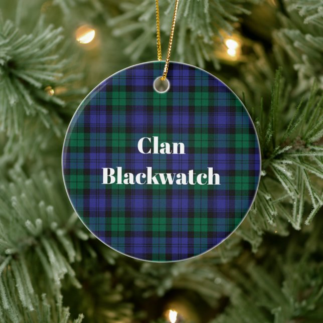 Clan Blackwatch Modern Tartan Ceramic Tree Decoration (Tree)