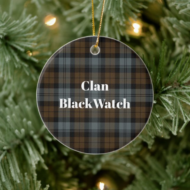 Clan BlackWatch Weathered Tartan Ceramic Tree Decoration (Tree)