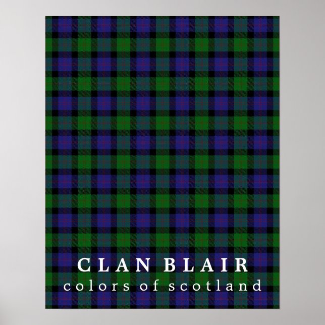 Clan Blair Colors of Scotland Tartan Poster (Front)