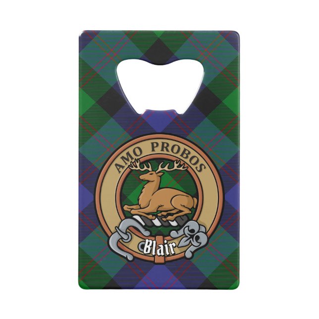 Clan Blair Crest over Tartan (Front)