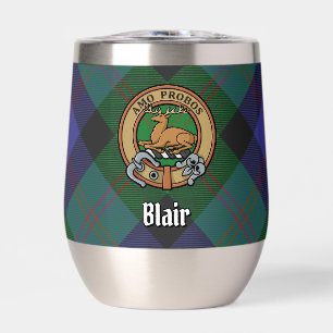 Clan Blair Crest over Tartan