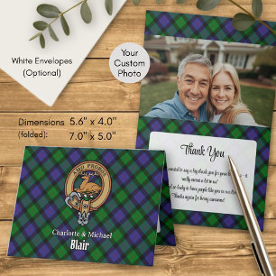 Clan Blair Crest over Tartan Invitation