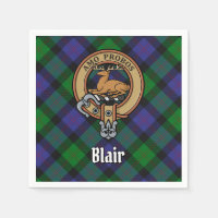 Clan Blair Crest over Tartan