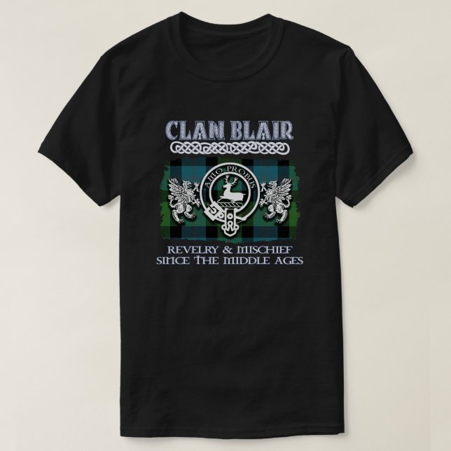 Clan Blair crest Scottish clans Scottish surname T-Shirt (Design Front)