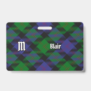 Clan Blair Tartan Badge ID Badge