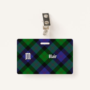 Clan Blair Tartan Badge ID Badge
