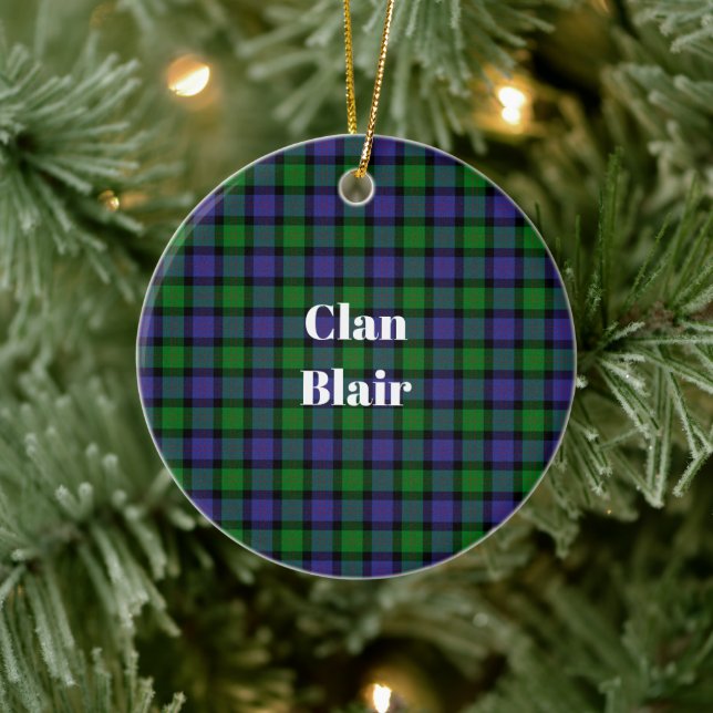 Clan Blair Tartan Ceramic Tree Decoration (Tree)
