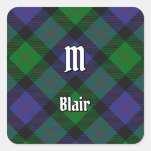 Clan Blair Tartan Square Sticker