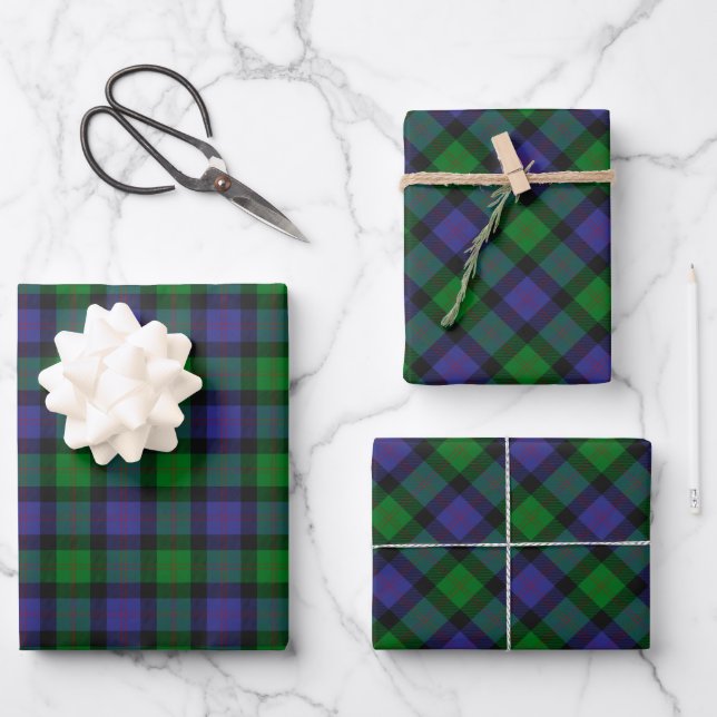 Clan Blair Tartan Wrapping Paper Sheets (Front)