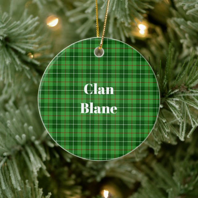 Clan Blane Tartan Ceramic Tree Decoration (Tree)