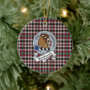 Clan Borthwick Ancient Badge Tartan Plaid Ceramic Tree Decoration