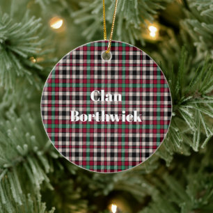 Clan Borthwick Ancient Tartan Ceramic Tree Decoration