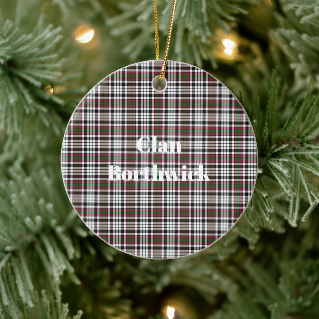 Clan Borthwick Tartan Ceramic Tree Decoration (Tree)
