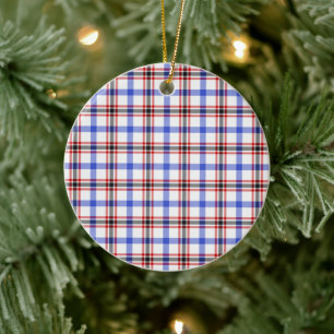 Clan Boswell Modern Tartan Ceramic Tree Decoration