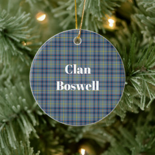 Clan Boswell Tartan Ceramic Tree Decoration