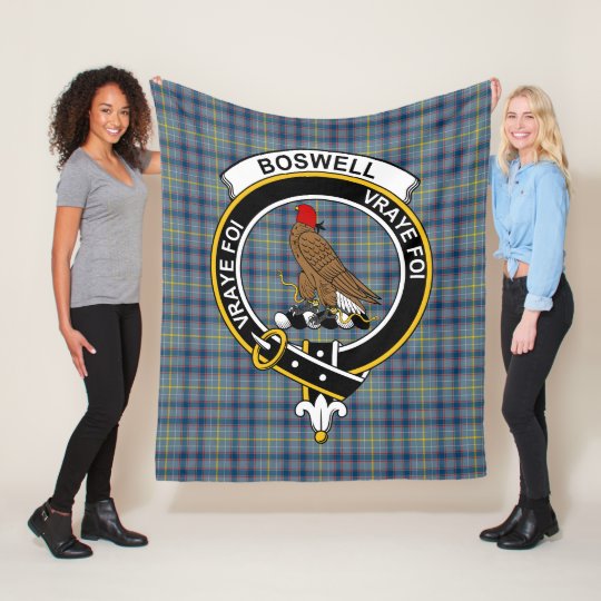 Clan Boswell Tartan Plaid Fleece Blanket 