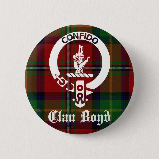 Clan Boyd Crest Badge and Tartan (Front)