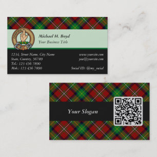 Clan Boyd Crest over Tartan Business Card