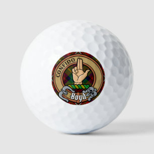 Clan Boyd Crest over Tartan Golf Balls